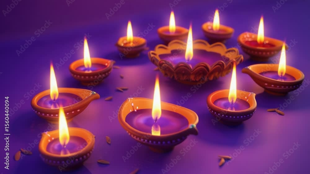 Poster Group of candles lighting up a table surface, suitable for decorative or event use