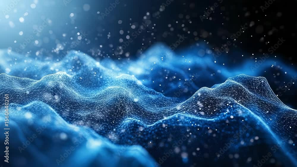 Aufkleber abstract digital landscape with connected dots and lines for technology concepts