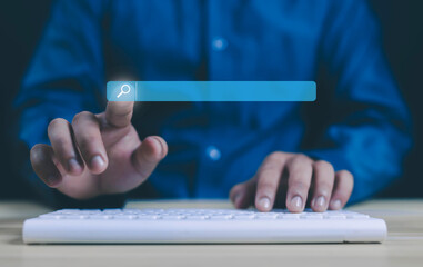 Businessman showing technology information search, internet, website, information, www, technology,...