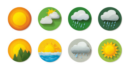 Dynamic nature icon png collection featuring leaf illustration flat design environment symbol in green and blue background