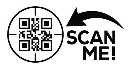 Scan QR code icon. Digital scanning qr code. QR code scan for smartphone. QR code for payment. Scan QR code symbol