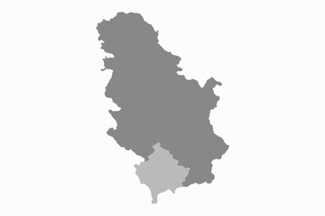 Vector graphic artwork suitable for print and web containing flat detailed map of SERBIA