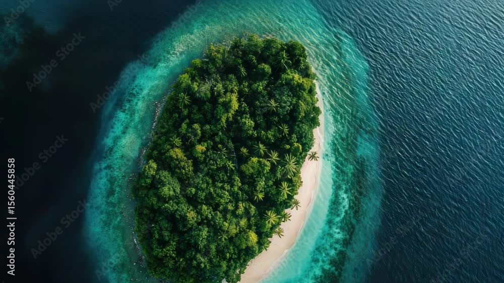 Poster a small island surrounded by open waters, perfect for finding isolation or inspiration
