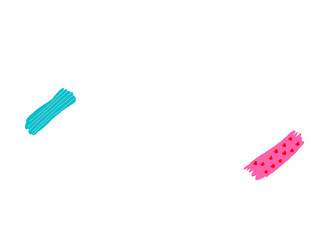 Taped paper strips ,render of a set of colored markers