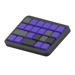 3D Render Isometric Keyboard Vector
