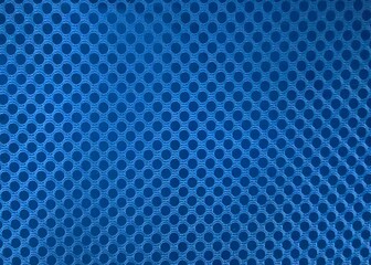 Blue Hexagonal Mesh Texture Close-Up Background