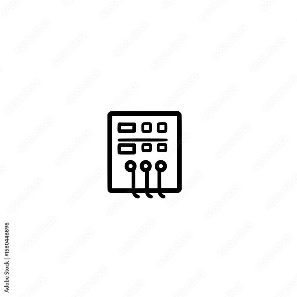 Poster vector server icon in simple geometric style for data center and it infrastructure concepts