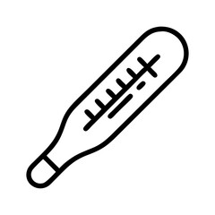Thermometer icon in black outline style on white background