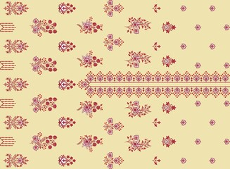 Mughal Flower | Flower art drawing, Flower drawing, Mughal paintings, Seamless Indian Mughal Flower Motif 