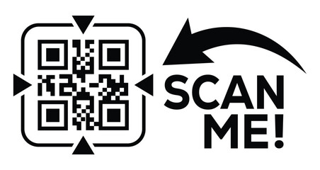 Scan QR code icon. Digital scanning qr code. QR code scan for smartphone. QR code for payment. Scan QR code symbol