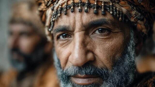 Traditional cultural gathering highlights wisdom and strength of elder participants in a vibrant tribal setting