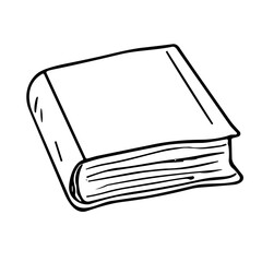 book doodle sketch vector illustration on transparent background, reading and knowledge