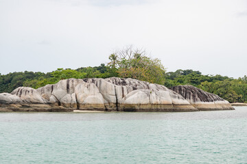 white granite island 