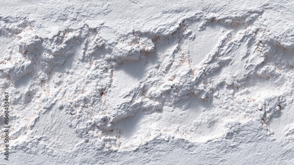 Poster abstract texture of white paint strokes covering the surface forming a relief pattern creating a uni