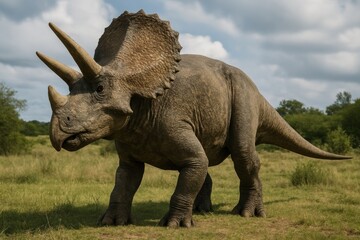 Fototapeta premium Majestic triceratops in nature