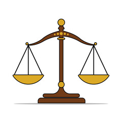 Scale of Justice Vector Illustration. Advocacy Element Concept Design.