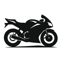 Obraz premium Powerful Motorcycle Silhouette Black and White Sportbike Illustration