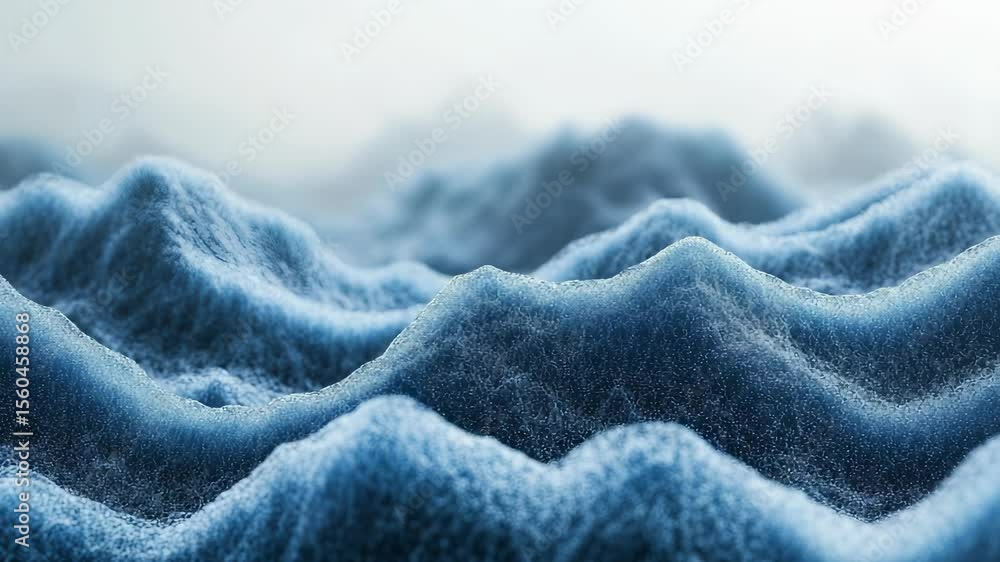 Poster abstract wave pattern with soft blue texture and gentle gradient, smooth motion