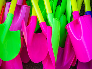 plastic toy for children play on tropical island beach 
