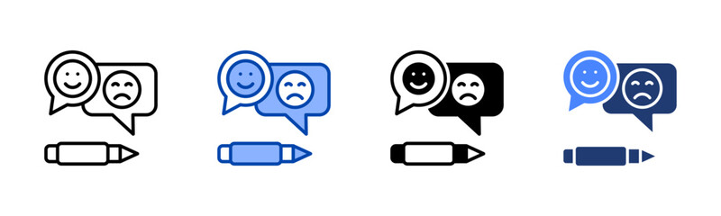 Feedback icon set multiple style collection