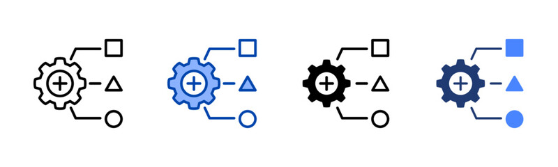 Resource Allocation icon set multiple style collection