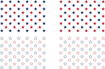 50 USA American Patriotic Star Pattern Design for Backgrounds.