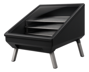 An energy-efficient solar dehydrator with a glass cover, perfect for outdoor use on a sunny balcony.