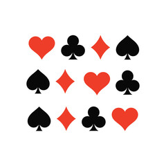 Vector illustration of playing card suits arranged in a repeating grid pattern