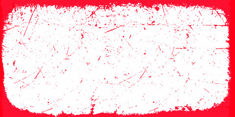 Rectangle background with a red frame. Painted by hand with a rough brush. Sketch, ink, grunge.transparent realistic red paint and ink splash frame