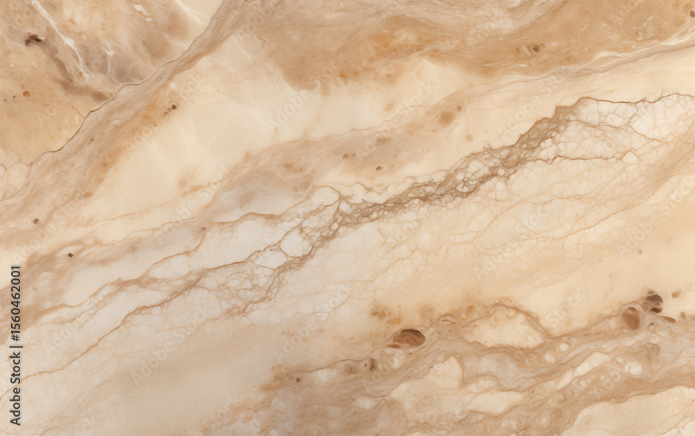 Poster close up of a beige and white marble texture with intricate vein patterns