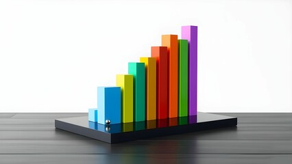 business graph on tablet