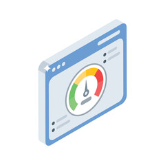 A modern isometric icon of optimized web performance