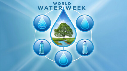 World Water Week. Water Concept Background.