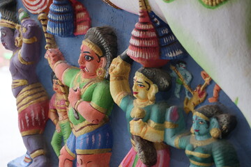 Native tamil warriors temple,traditional tamil sculptures, Ayyanar temple, Karuppasamy, muniyandi,...