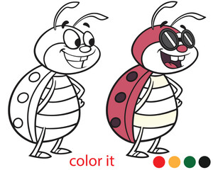 Cute Beetle Coloring Book for Kids – Big-Eyed Cartoon Bugs with Smiles & Fun Expressions