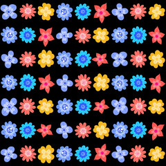 Florar Pattern. Abstract Floral Background Design with Artistic Botanical Elements