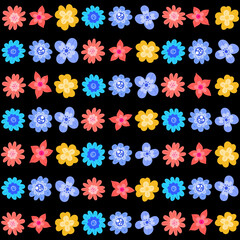 Florar Pattern. Abstract Floral Background Design with Artistic Botanical Elements