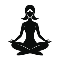 Find Inner Peace A Silhouette Illustration of a Woman in a Peaceful Yoga Pose