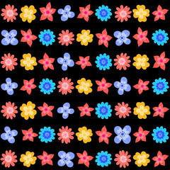 Florar Pattern. Abstract Floral Background Design with Artistic Botanical Elements