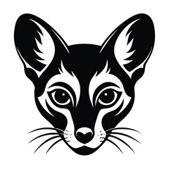 Elegant Black and White Fox Head Illustration A Stunning Vector Graphic for Design Projects