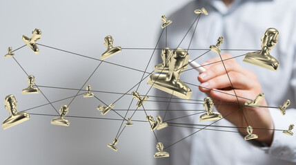 Image of a network connection, representing teamwork, collaboration, and global business...