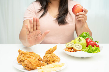 Junk food no good health eating for diet.