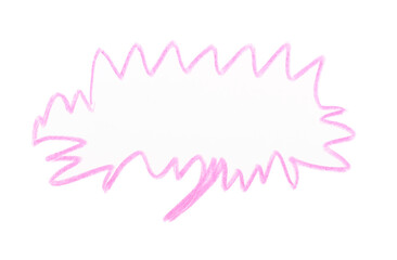 Hand drawn speech bubble colored pencil on transparent background. speech bubble png.	
