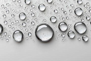 Dewdrop kaleidoscope on white surface