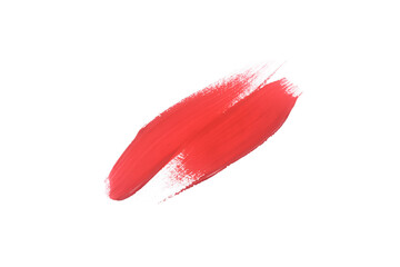 Red watercolor paint brush stroke isolated on transparent background. watercolor png.	