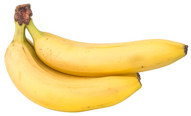 Obraz na płótnie Canvas Close-up of a bunch of yellow bananas isolated on transparent png background
