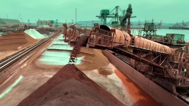 Industrial Bulk Material Handling Operations at the Port Facility for Efficient Logistics and Trade