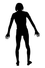 Black silhouette of a man on a light background.