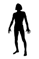 Black silhouette of a man on a light background.