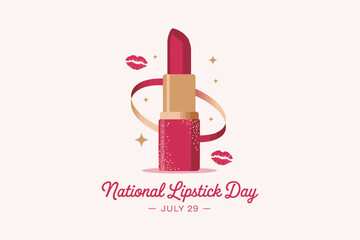 Classic lipstick design with soft tones for july 29 national lipstick day celebration sticker or t-shirt print  